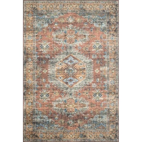 Loloi Rugs Loloi Rugs SKYESKY-07TCSC3656 3 ft. 6 in. x 5 ft. 6 in. Skye Area Rug - Terracotta & Sky SKYESKY-07TCSC3656